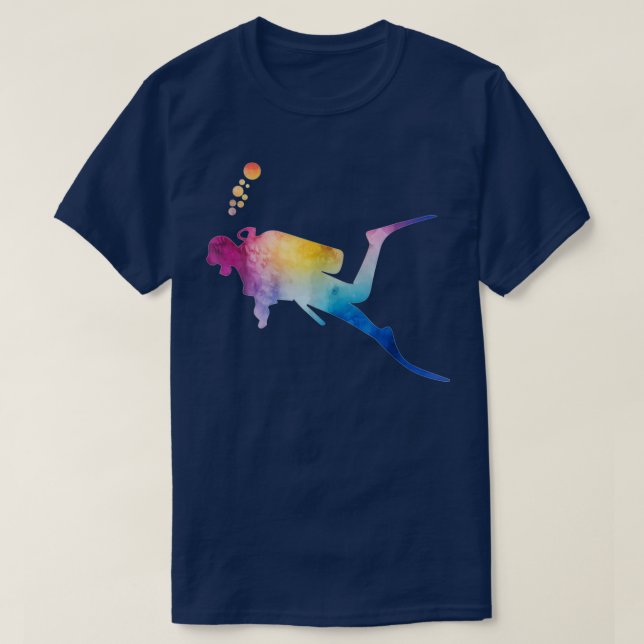Cool Colourful Scuba Diving Ocean Snorkelling Dive T-Shirt (Design Front)