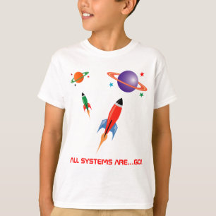 Cool colourful space rockets T-Shirt