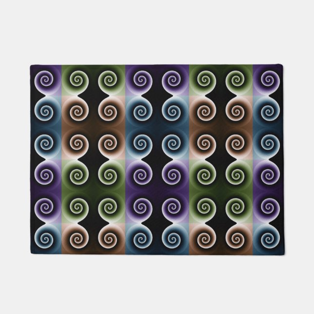 COOL Colourful Spiral Abstract Pattern Doormat (Front)