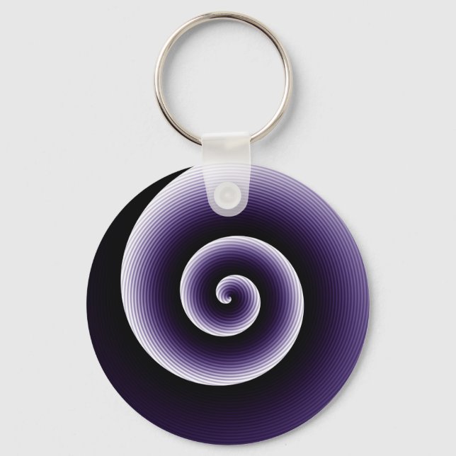 COOL Colourful Spiral Abstract Pattern Key Ring (Front)