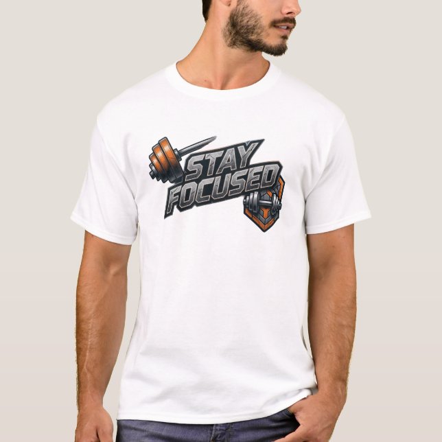 Cool Colourful STAY FOCUSED Print T-Shirt (Front)