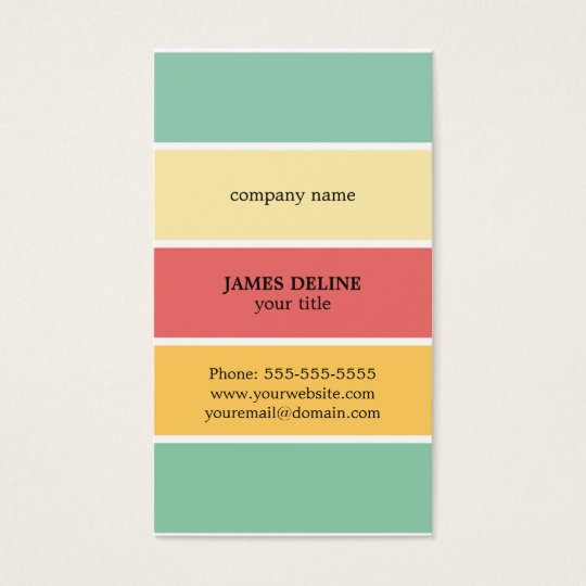 Cool Colourful Striped Professional Painter Business Card