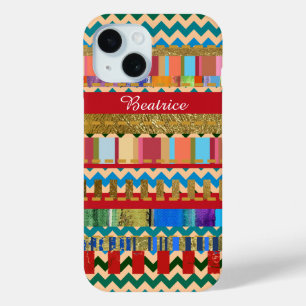 Cool Colourful Stripes Pattern Name iPhone 15 Case
