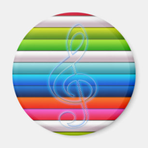 cool colourful stripes with a music note magnet