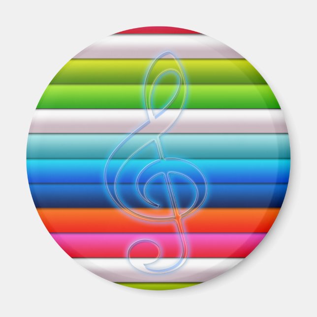 cool colourful stripes with a music note magnet (Front)