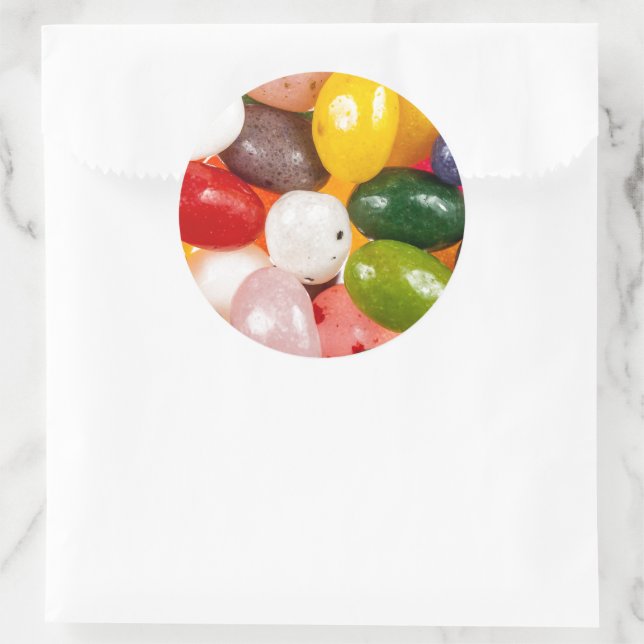 Cool colourful sweet Easter Jelly Beans Candy Classic Round Sticker (Bag)
