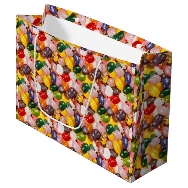 Cool colourful sweet Easter Jelly Beans Candy Large Gift Bag (Front Angled)