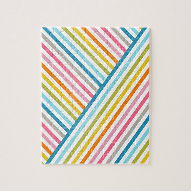 Cool colourful trendy two ways across stripes jigsaw puzzle (Vertical)
