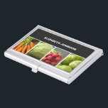 Cool Colourful Vegetables Nutritionist Chef Business Card Holder<br><div class="desc">Cool business card holder with a professional studio photo of vegetables. Perfect for chef,  nutritionist,  dietician,  health consultant.</div>