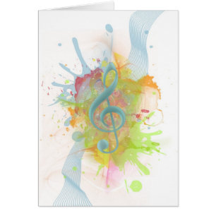 Cool colourful watercolour splatters music notes