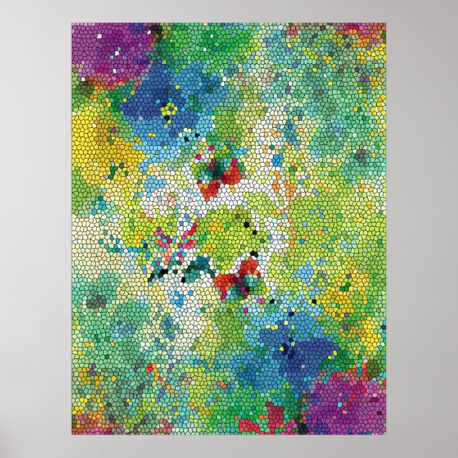 Cool colourful watercolours stained glass effects poster (Front)