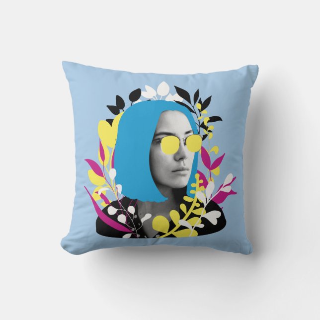 Cool Colourful Woman Cushion (Front)