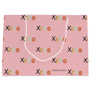 Cool Colourful "XOXO" Hearts Valentine's Day Large Gift Bag