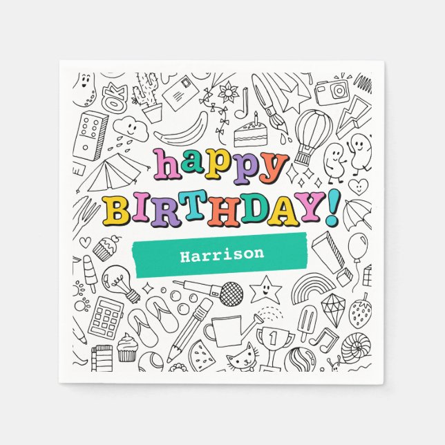 Cool Colouring customisable napkin (Front)