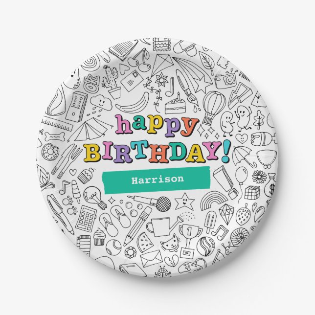 Cool Colouring customisable paper plates (Front)