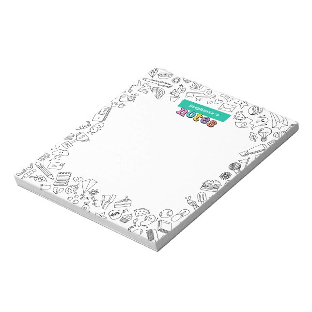 Cool Colouring personalised doodle notepad (Rotated)
