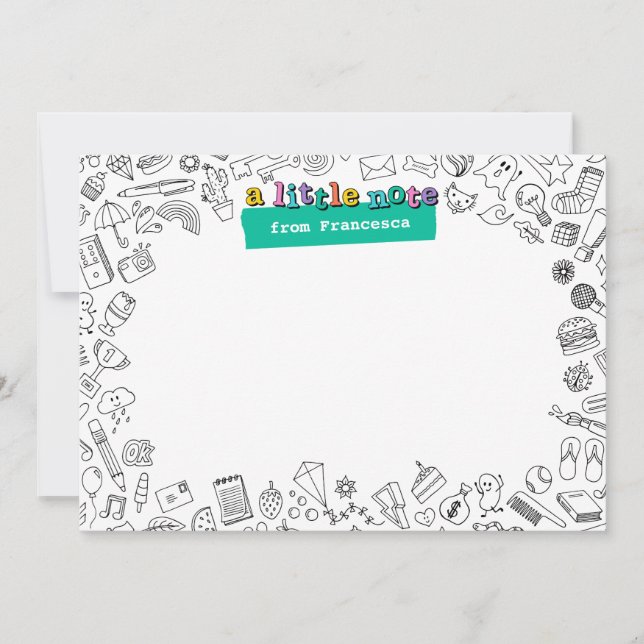 Cool Colouring personalised flat note card (Front)