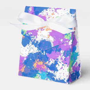 Cool Colours Abstract Splatter Paint, Blurple Favour Box