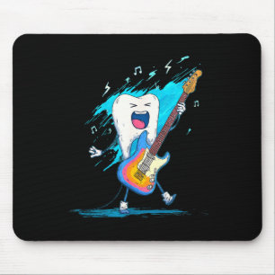 Cool colours and rocking tooth with electric guita mouse mat