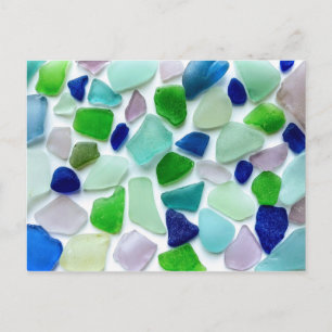 Cool Colours Sea Glass Postcard
