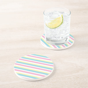 Cool Colours Stripes Pattern  Coaster