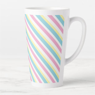 Cool Colours Stripes Pattern Latte Mug