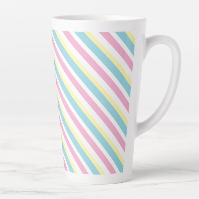 Cool Colours Stripes Pattern  Latte Mug (Right)