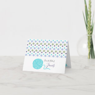 Cool Colours Yarn Ball String Pattern Note Card