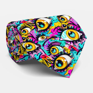 Cool comic graffiti tiled pattern tie