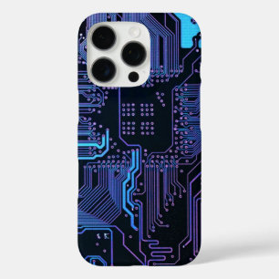 Cool Computer Circuit Board Blue iPhone 16 Pro Case