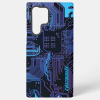 Cool Computer Circuit Board Blue Custom