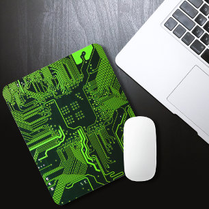 Cool Computer Circuit Board Green Mouse Mat