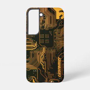 Cool Computer Circuit Board Orange Custom Samsung Galaxy Case