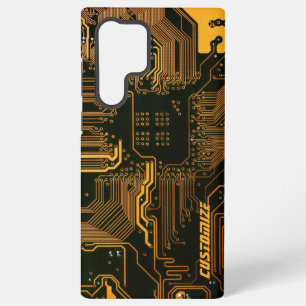 Cool Computer Circuit Board Orange Custom Samsung Galaxy Case