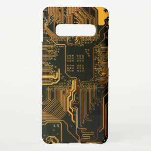 Cool Computer Circuit Board Orange Samsung Galaxy Case