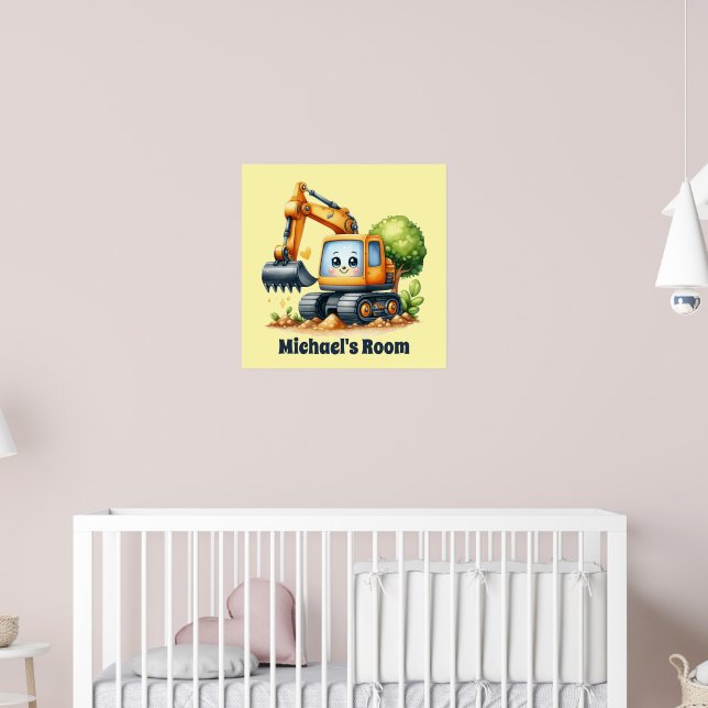 Cool Construction lovers add name  Poster (Nursery 2)