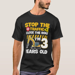 Cool Construction Vehicle 3Rd Birthday 3 Year Old T-Shirt