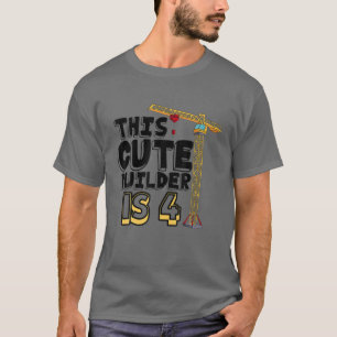 Cool Construction Vehicle 4Th Birthday 4 Year Old T-Shirt