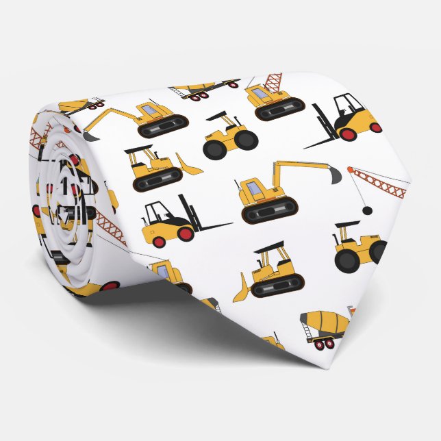 cool construction workers tiled pattern tie (Rolled)
