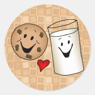 Cool Cookies and Milk Friends Cartoon Classic Round Sticker