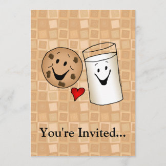Cool Cookies and Milk Friends Cartoon Invitation