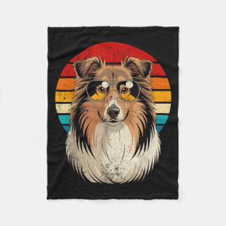 Cool cool sheltie mom dad gift vintage dog owners  fleece blanket