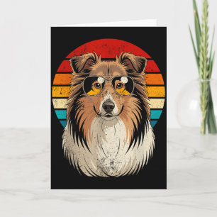 Cool cool sheltie mum dad gift vintage dog owners  card