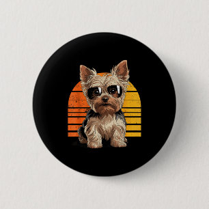Cool cool yorkie mom dad gift vintage dog owners 6 cm round badge
