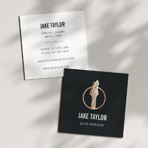 Cool Copper Guitar Instructor Square Business Card