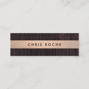 Cool Copper Stripe Wood Mini Business Card