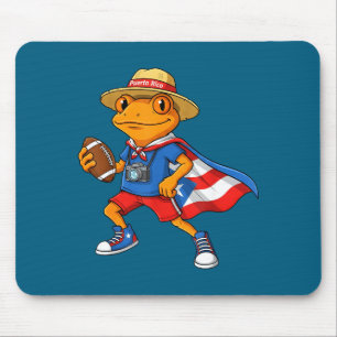 Cool coqui frog puerto rico flag funny football mouse mat