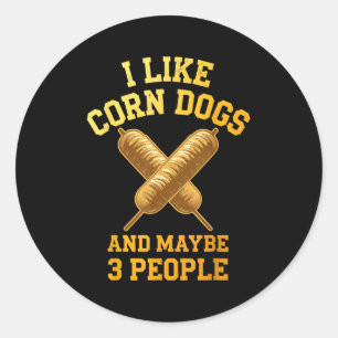 Cool Corn Dog Novelty For Men Women Adult Corn Dog Classic Round Sticker