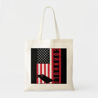 Cool Cornhole Art Men Women American Flag Corn Hol Tote Bag