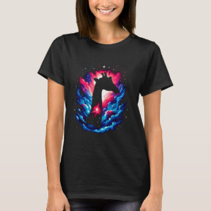 Cool Cosmic Giraffe Galaxy Graphic Space Art T-Shirt